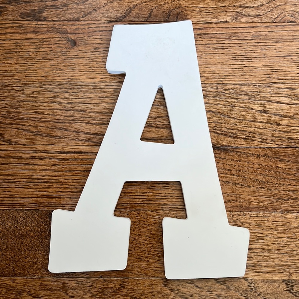 Letter “A” initial wall hanging